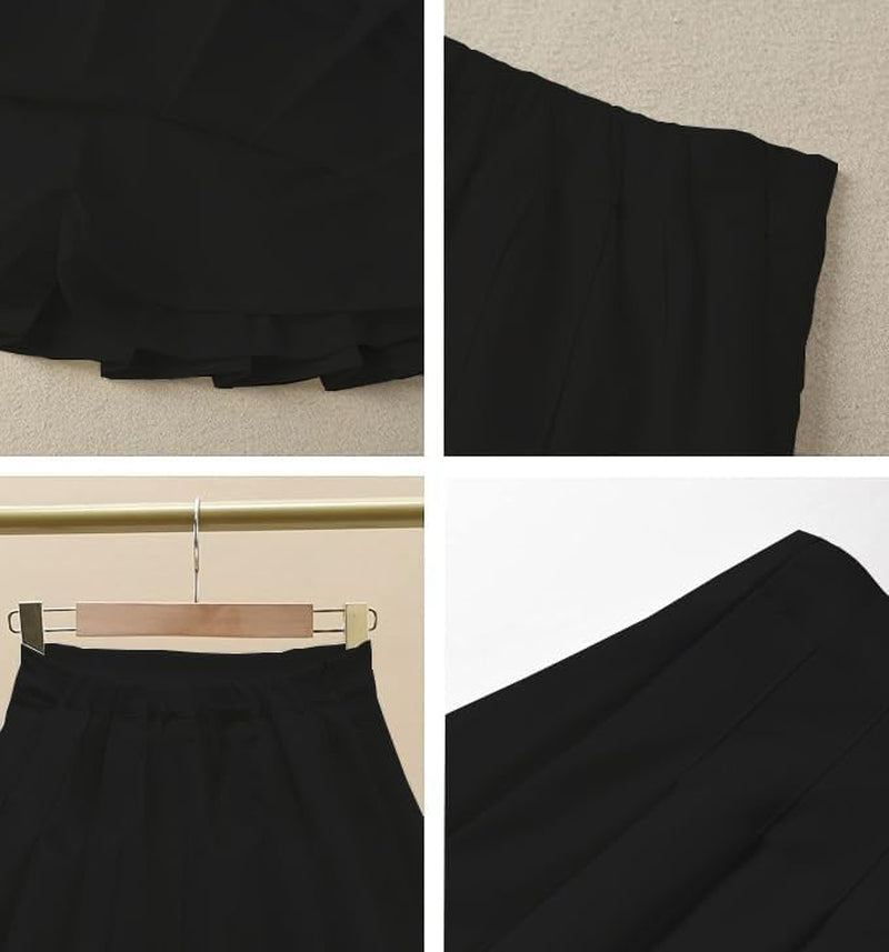 Women Mini Tennis Skirt with Shorts